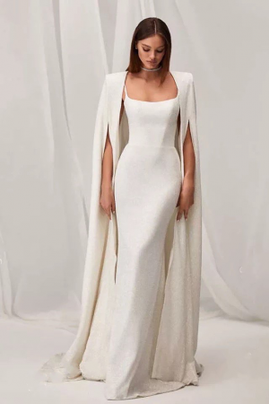 Robe cape blanche