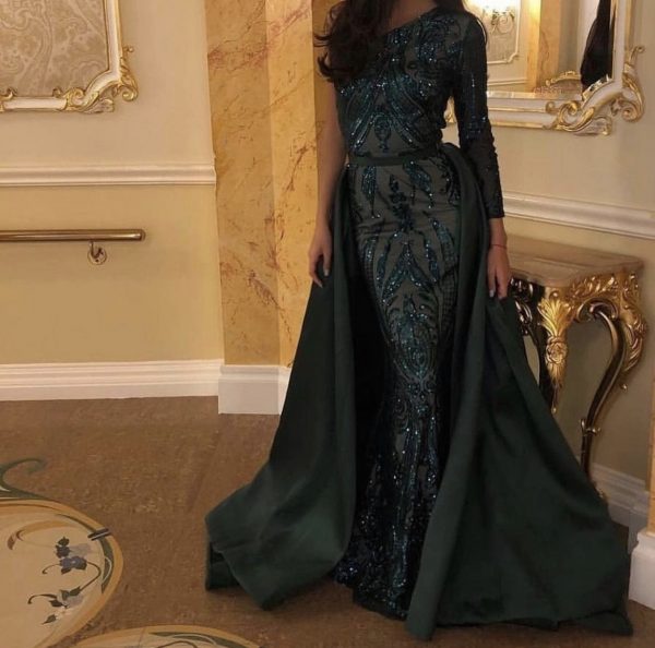 Robe Niya Vert 1 manche – Image 2
