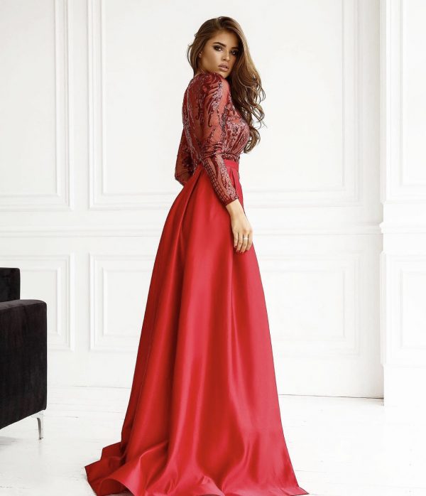 Robe Niya Rouge 2 manches – Image 2